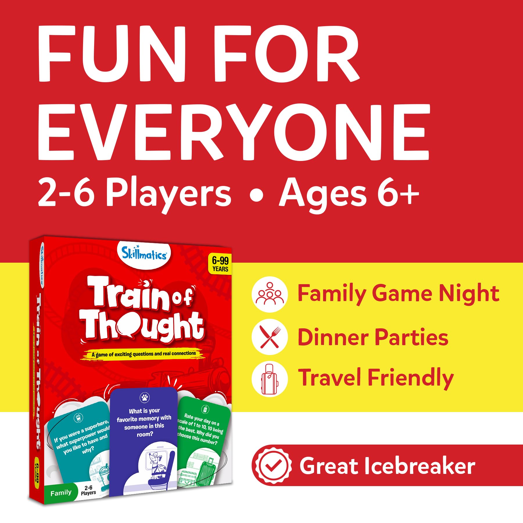Amazon.co.jp: Skillmatics Card Game - Train of Thought, Fun for